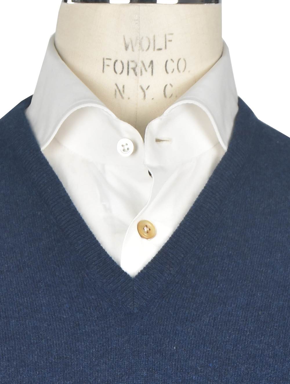 Gran Sasso Blue Cashmere Sweater V-neck