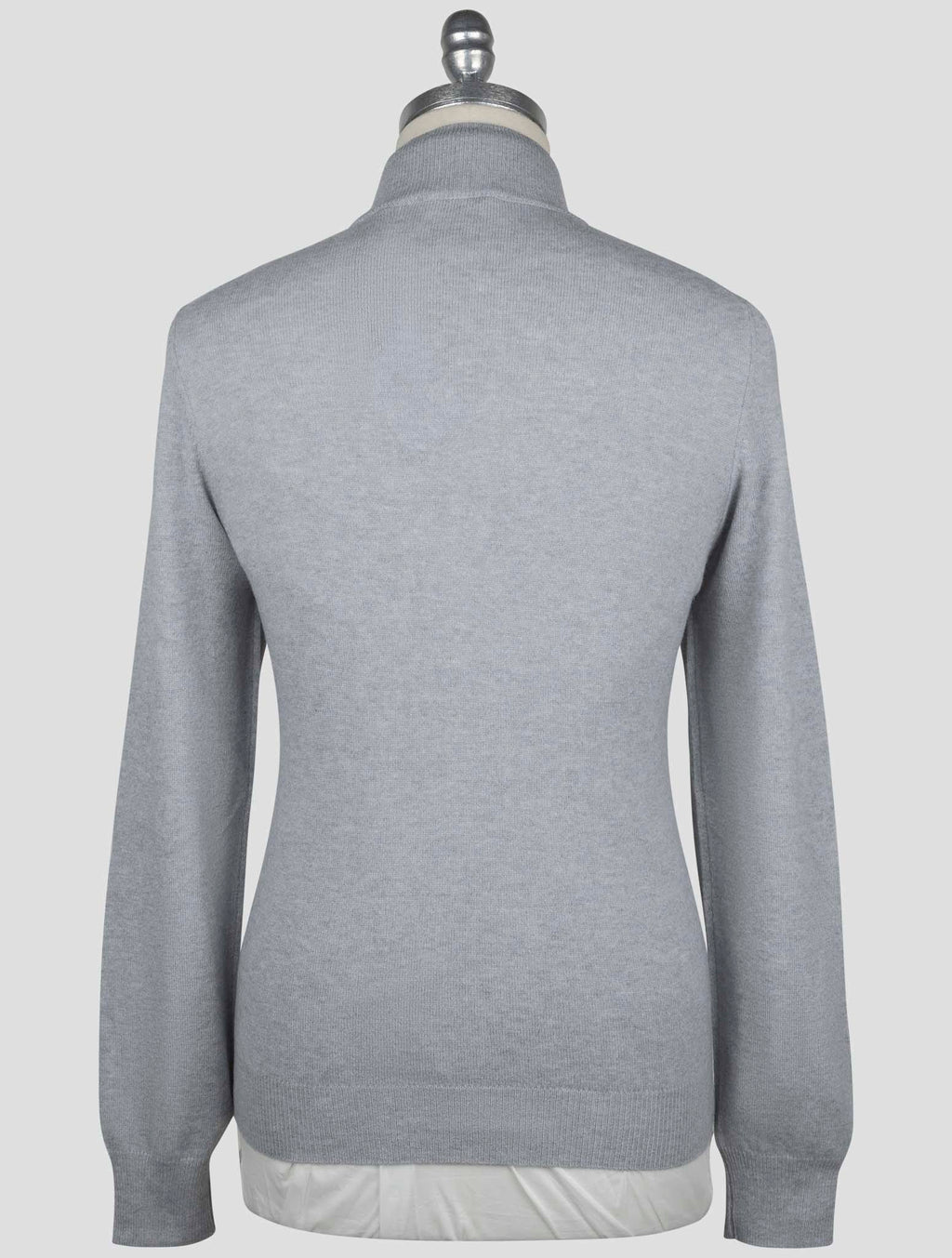 Gran Sasso Gray Virgin Wool Viscose Cashmere Sweater Half Zip