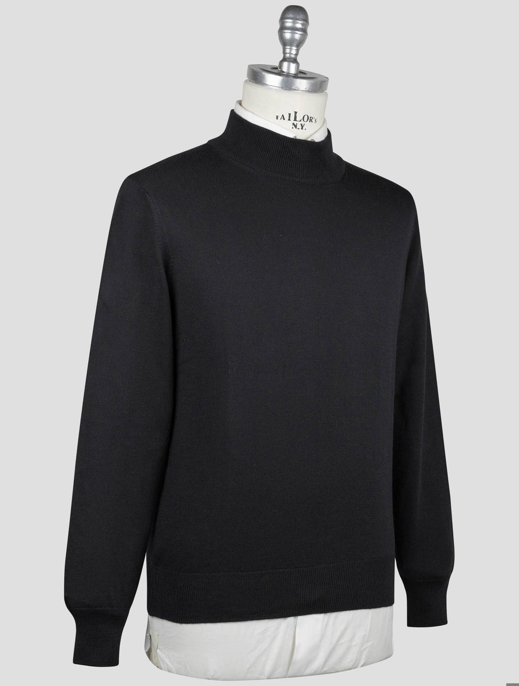 Gran Sasso Gran Sasso Black Virgin Wool Sweater Half Neck Black 001