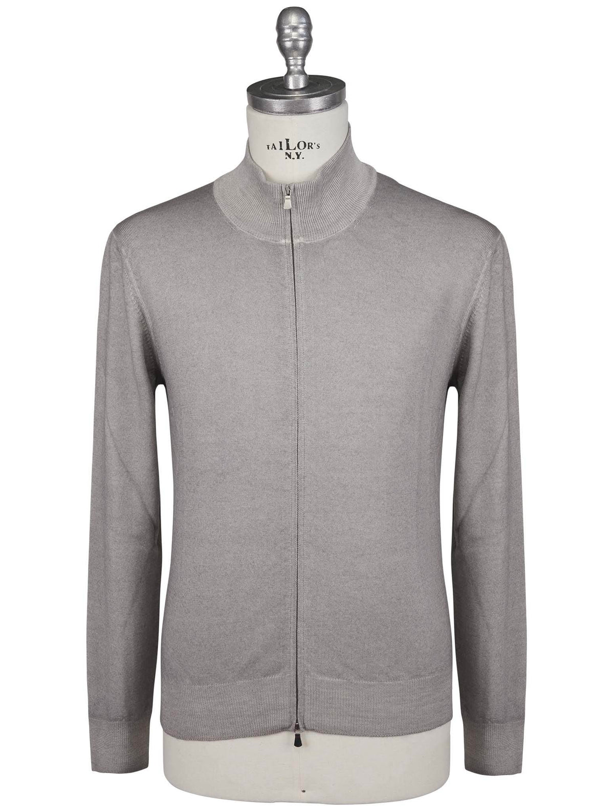 Gran Sasso Gran Sasso Gray Virgin Wool Sweater Full Zip Gray 000
