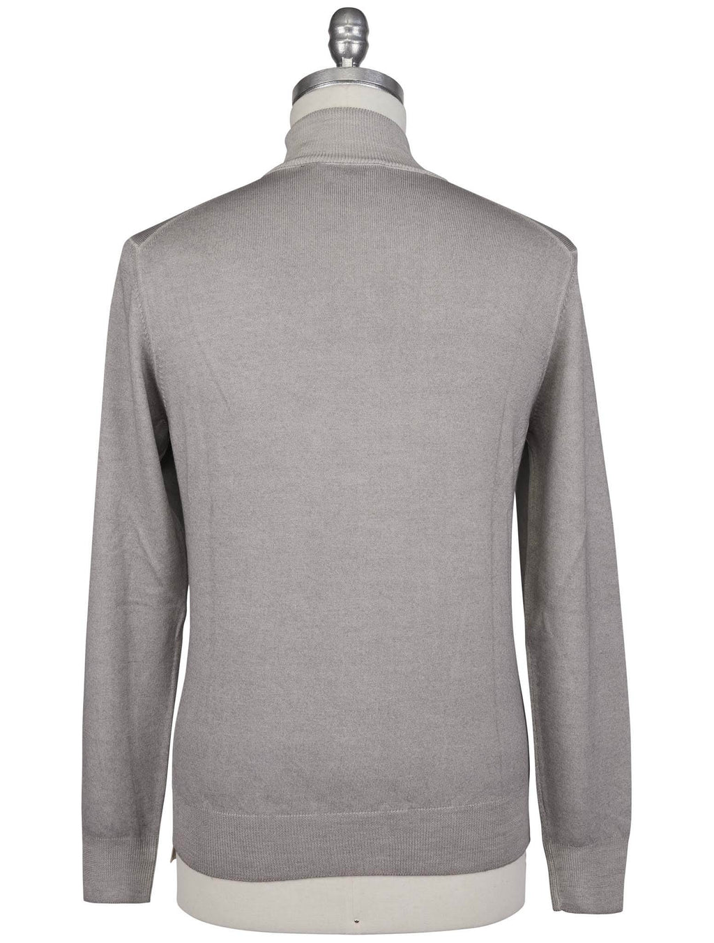 Gran Sasso Gray Virgin Wool Sweater Full Zip