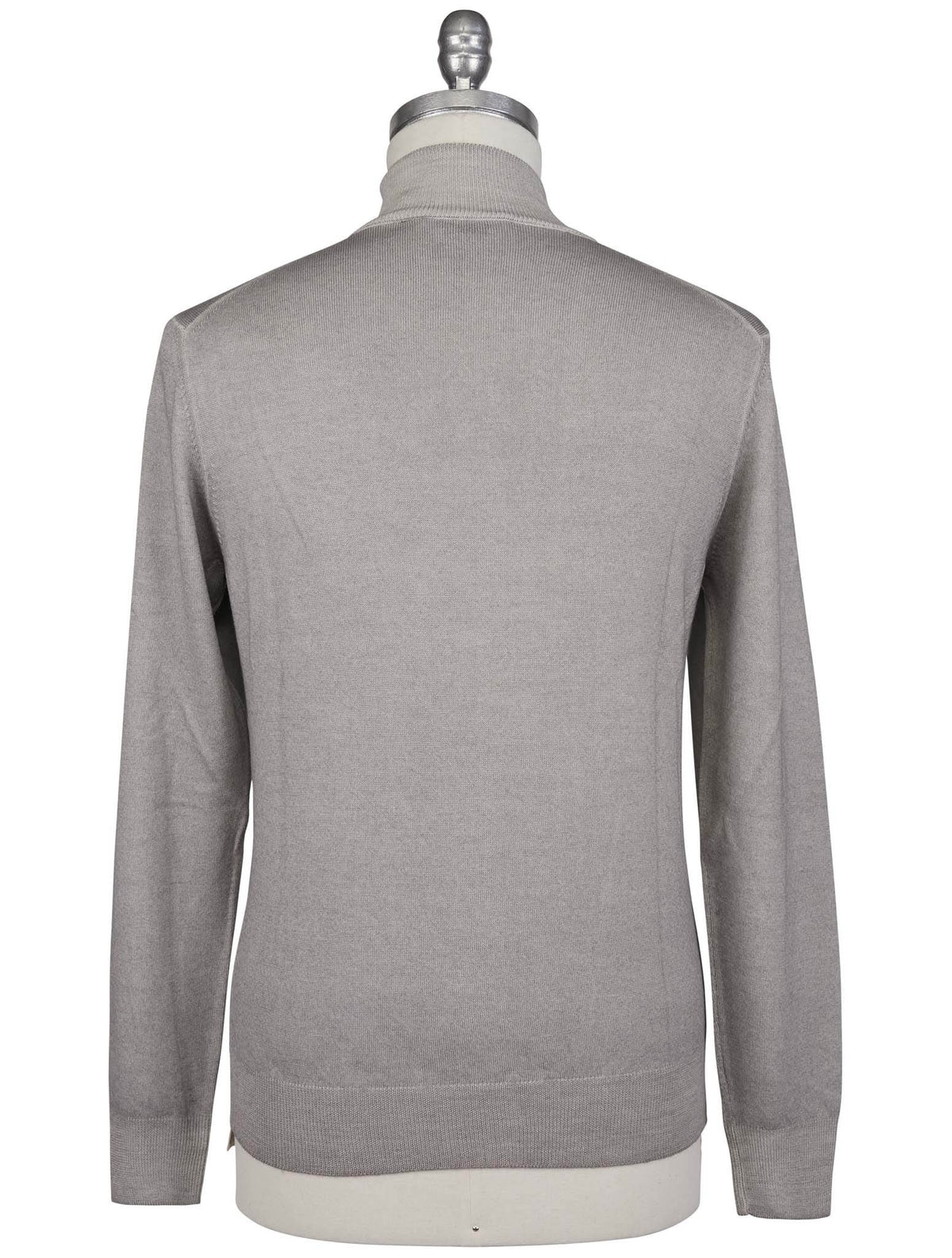 Gran Sasso Gray Virgin Wool Sweater Full Zip