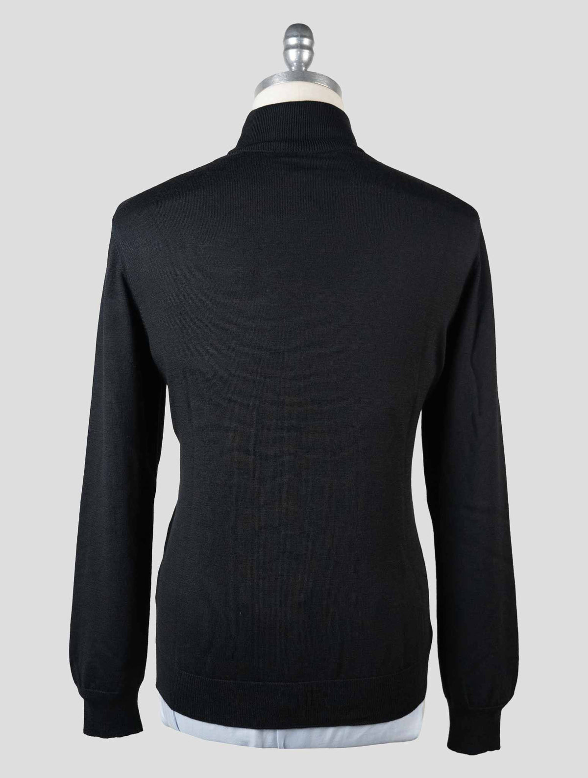 Gran Sasso Black Virgin Wool Sweater Turtleneck