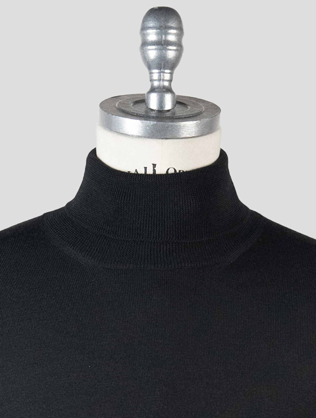 Gran Sasso Black Virgin Wool Sweater Turtleneck