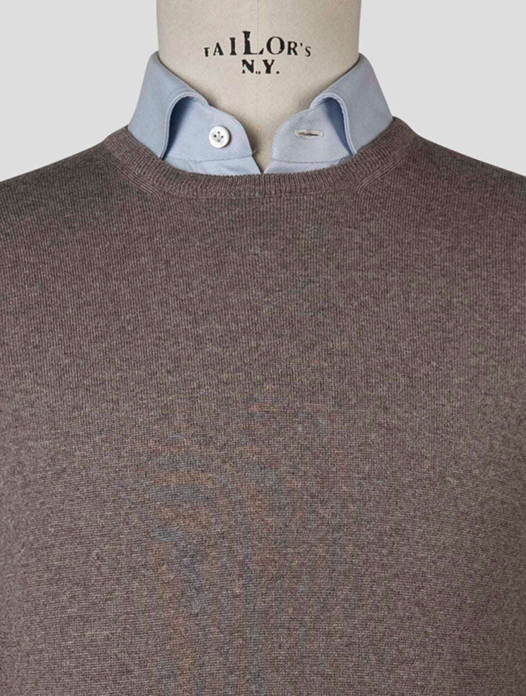 Gran Sasso Taupe Virgin Wool Sweater Crewneck