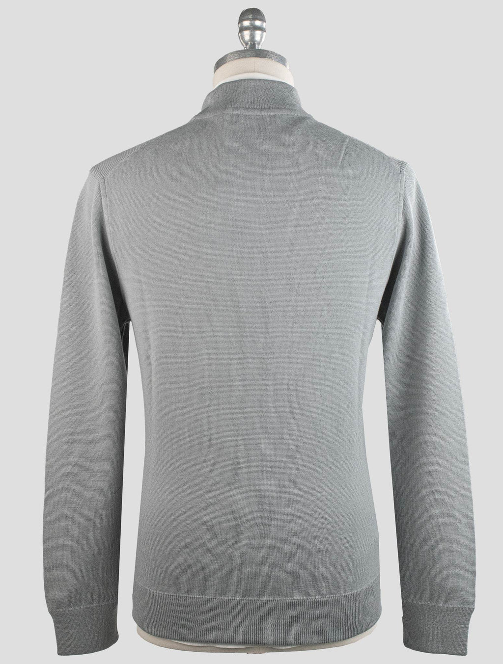 Gran Sasso Gray Virgin Wool Sweater Full Zip