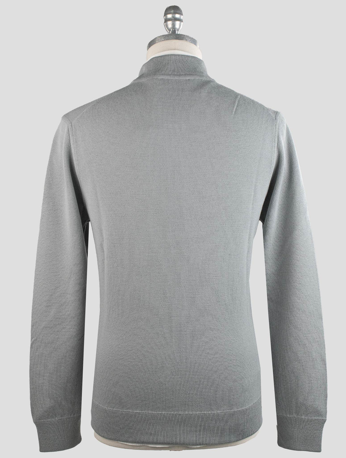 Gran Sasso Gray Virgin Wool Sweater Full Zip