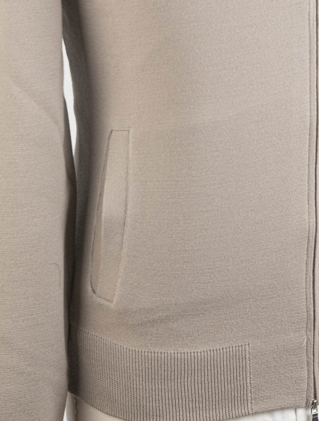 Gran Sasso Beige Virgin Wool Sweater Full Zip