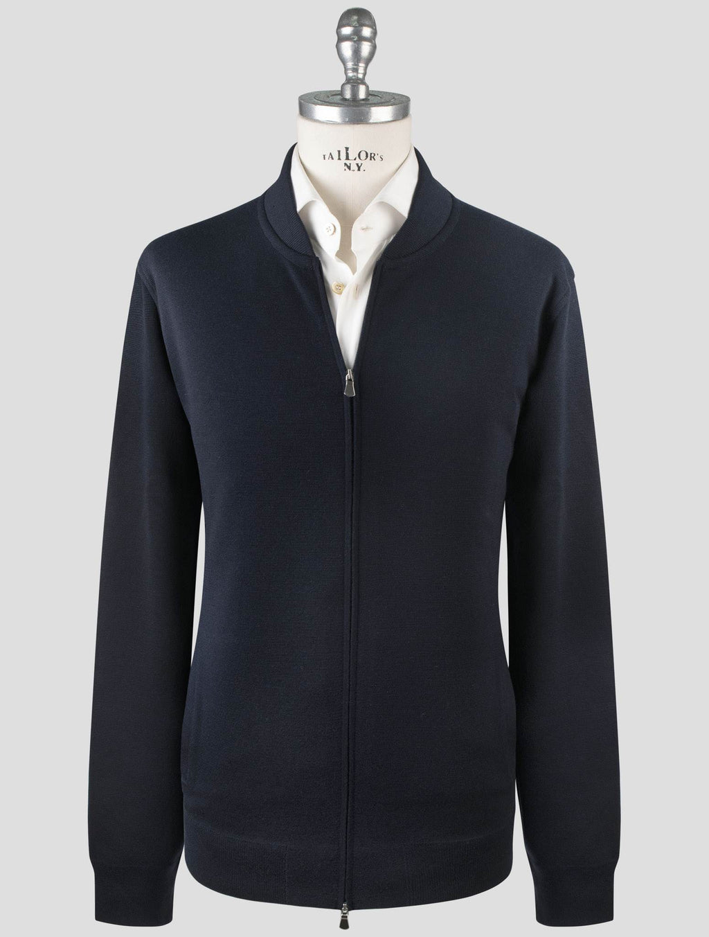 Gran Sasso Gran Sasso Dark Blue Virgin Wool Coat Full Zip Dark Blue 000