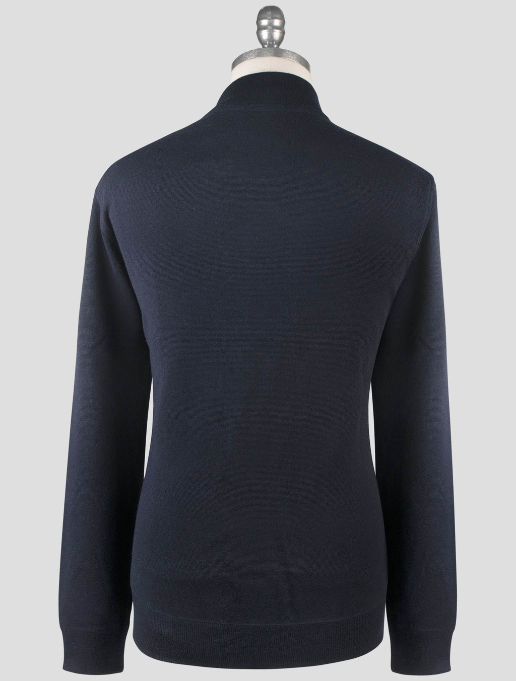 Gran Sasso Dark Blue Virgin Wool Coat Full Zip