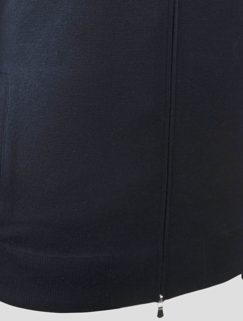 Gran Sasso Dark Blue Virgin Wool Coat Full Zip