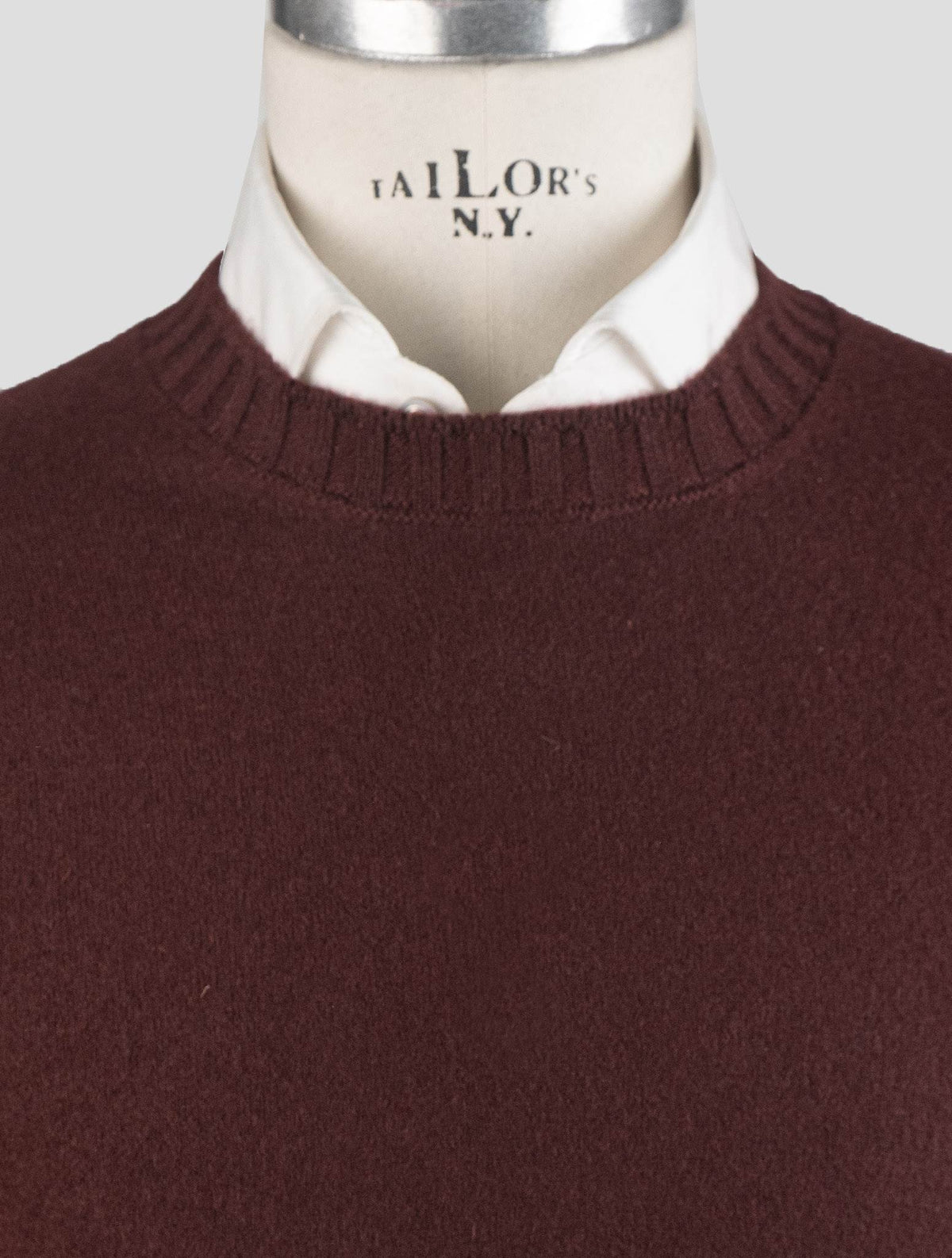 Gran Sasso Burgundy Cashmere Sweater Crewneck