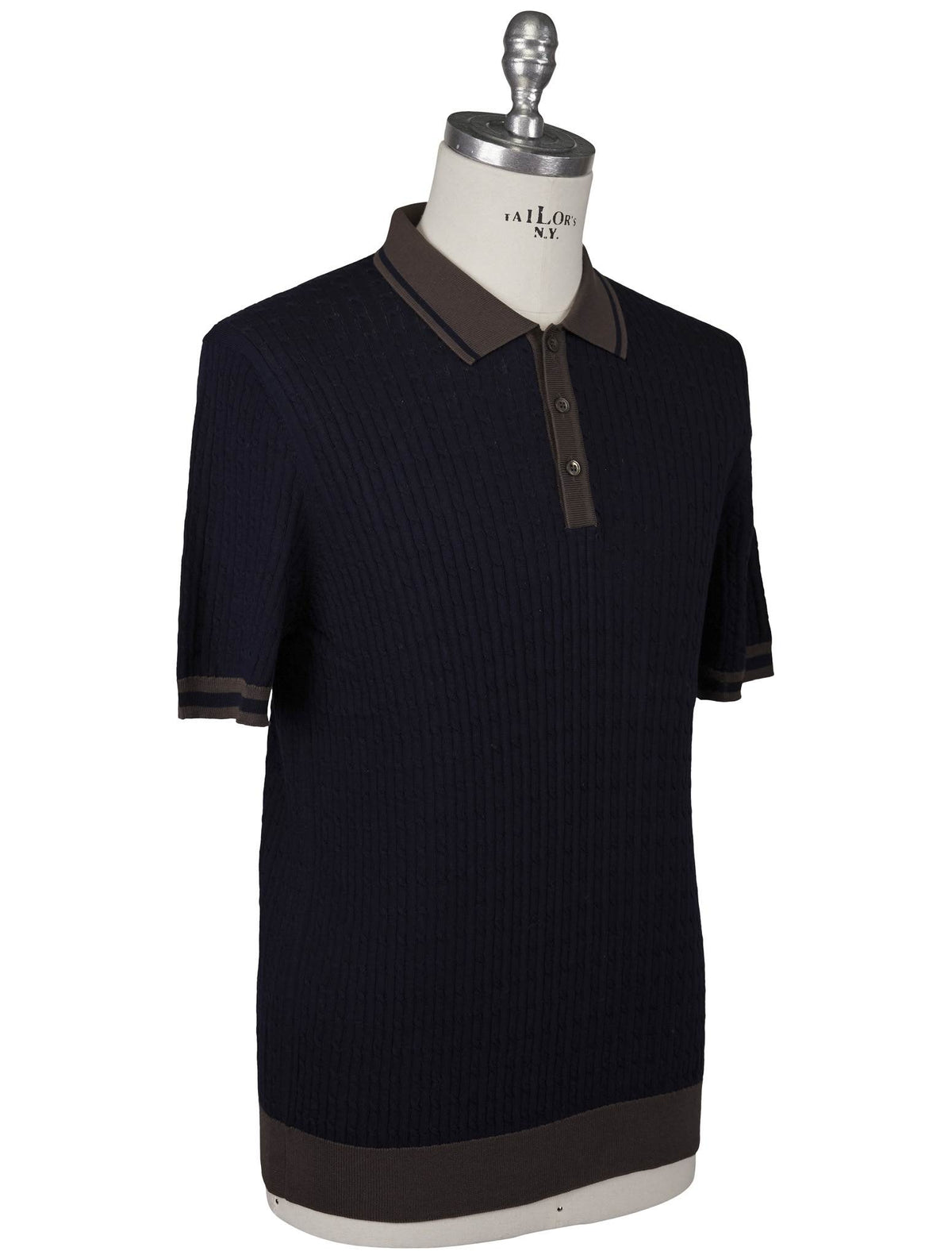 Gran Sasso Gran Sasso Blue Cotton Polo Blue 001