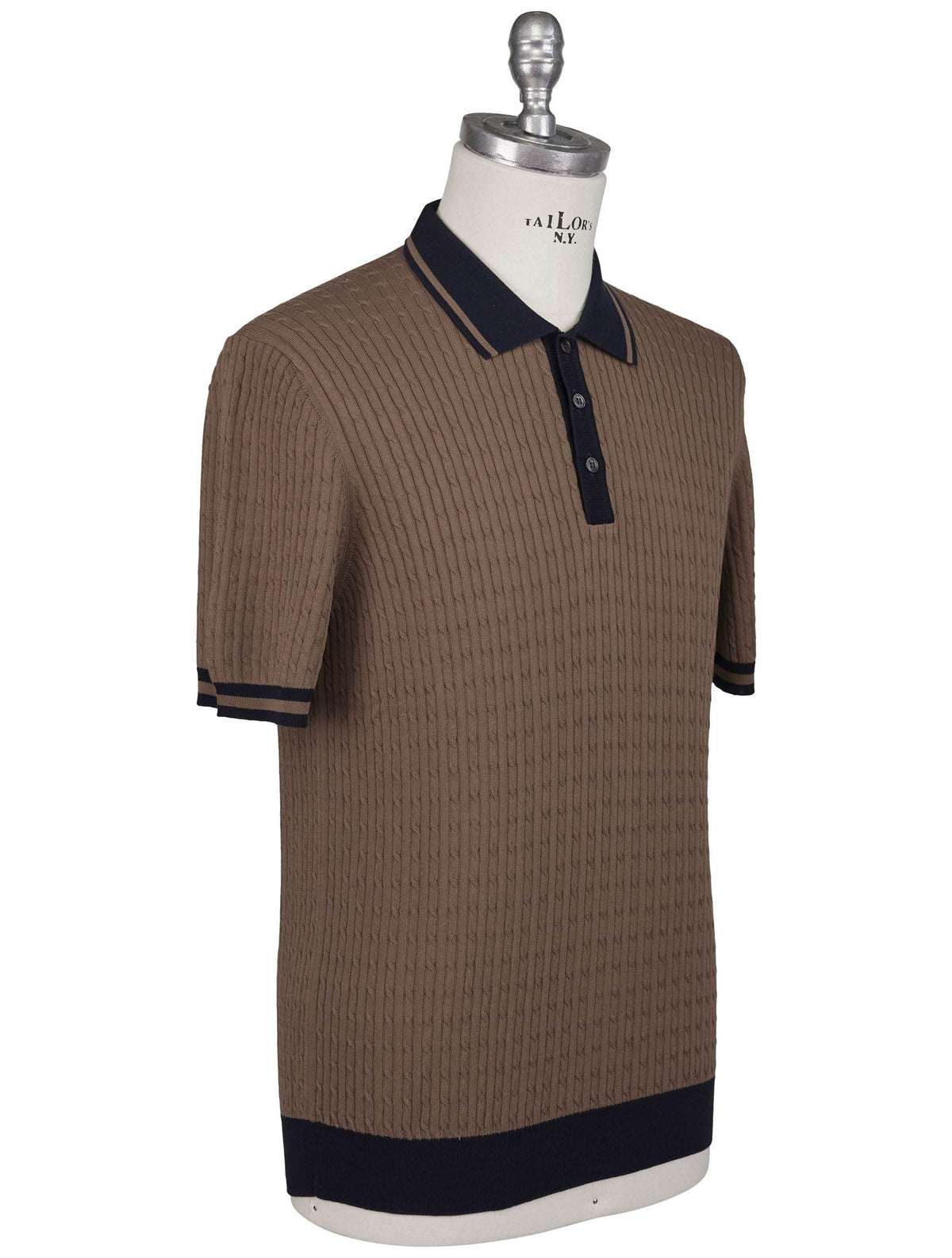 Gran Sasso Gran Sasso Brown Cotton Polo Brown 001