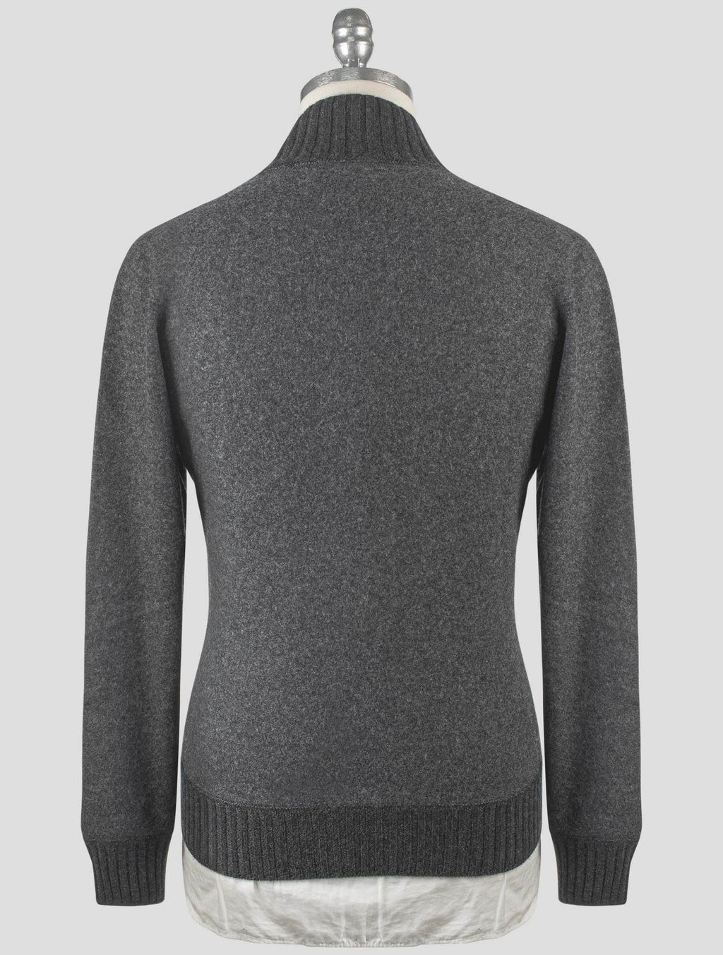 Gran Sasso Gray Cashmere Sweater Full Zip