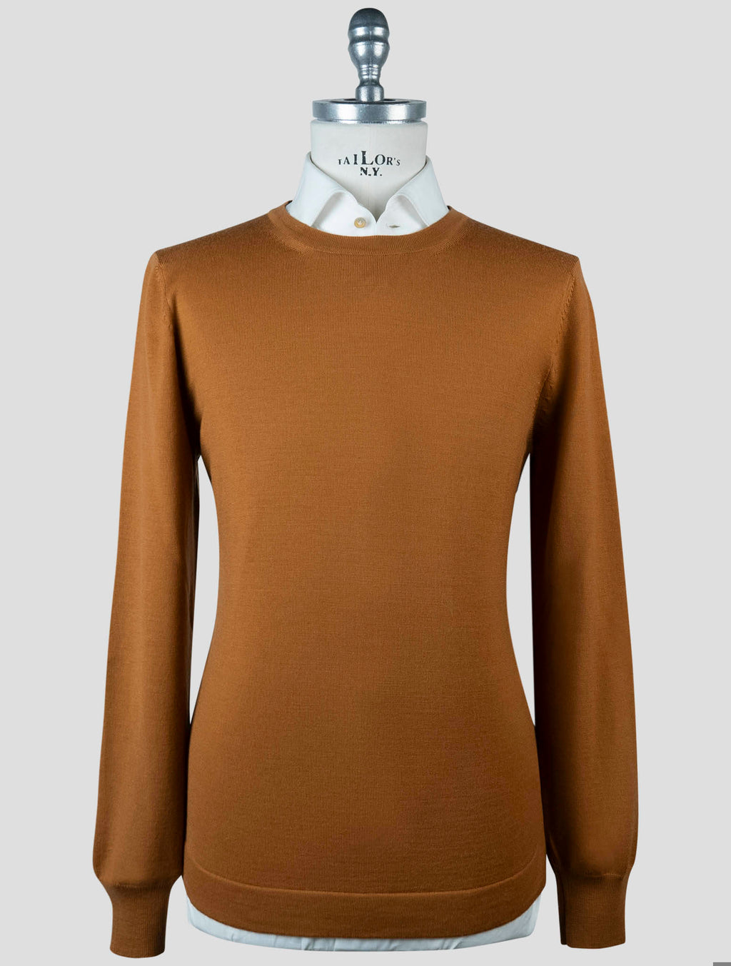 Gran Sasso Brown Virgin Wool Sweater Crewneck