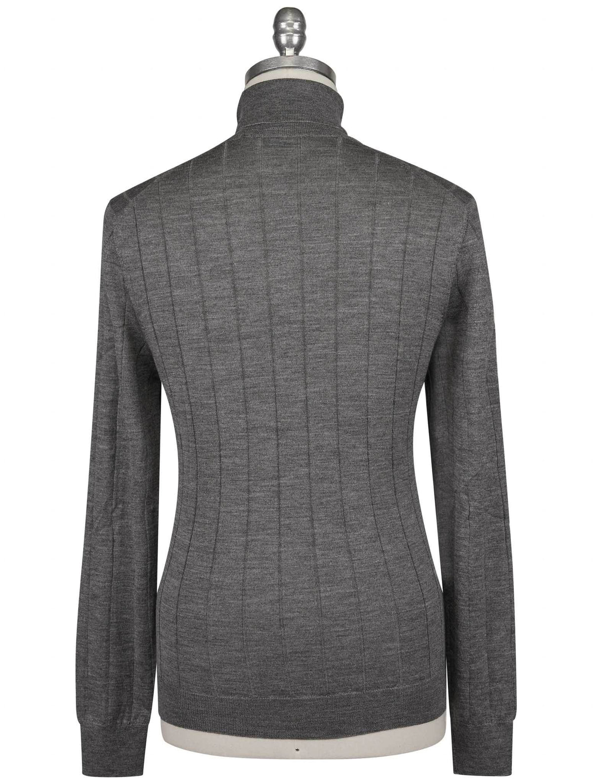 Gran Sasso Gray Virgin Wool Silk Sweater Turtleneck
