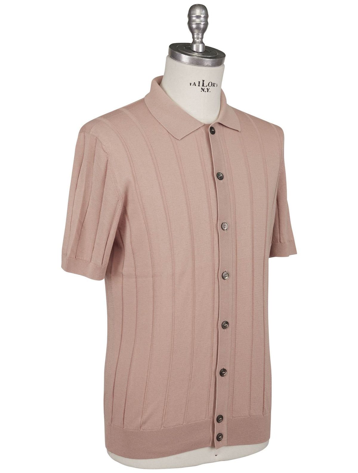 Gran Sasso Gran Sasso Pink Cotton Cardigan Polo Pink 001