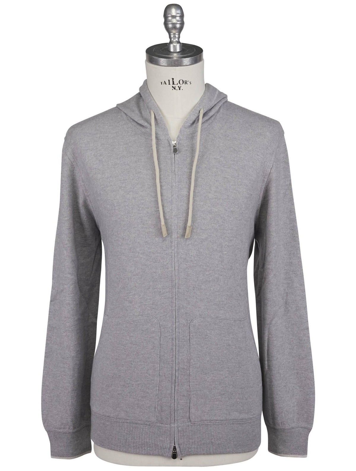 Gran Sasso 'Gran Sasso Gray Virgin Wool Viscose Cashmere Sweater Full Zip Gray 000
