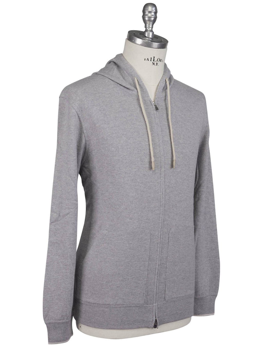 Gran Sasso 'Gran Sasso Gray Virgin Wool Viscose Cashmere Sweater Full Zip Gray 001