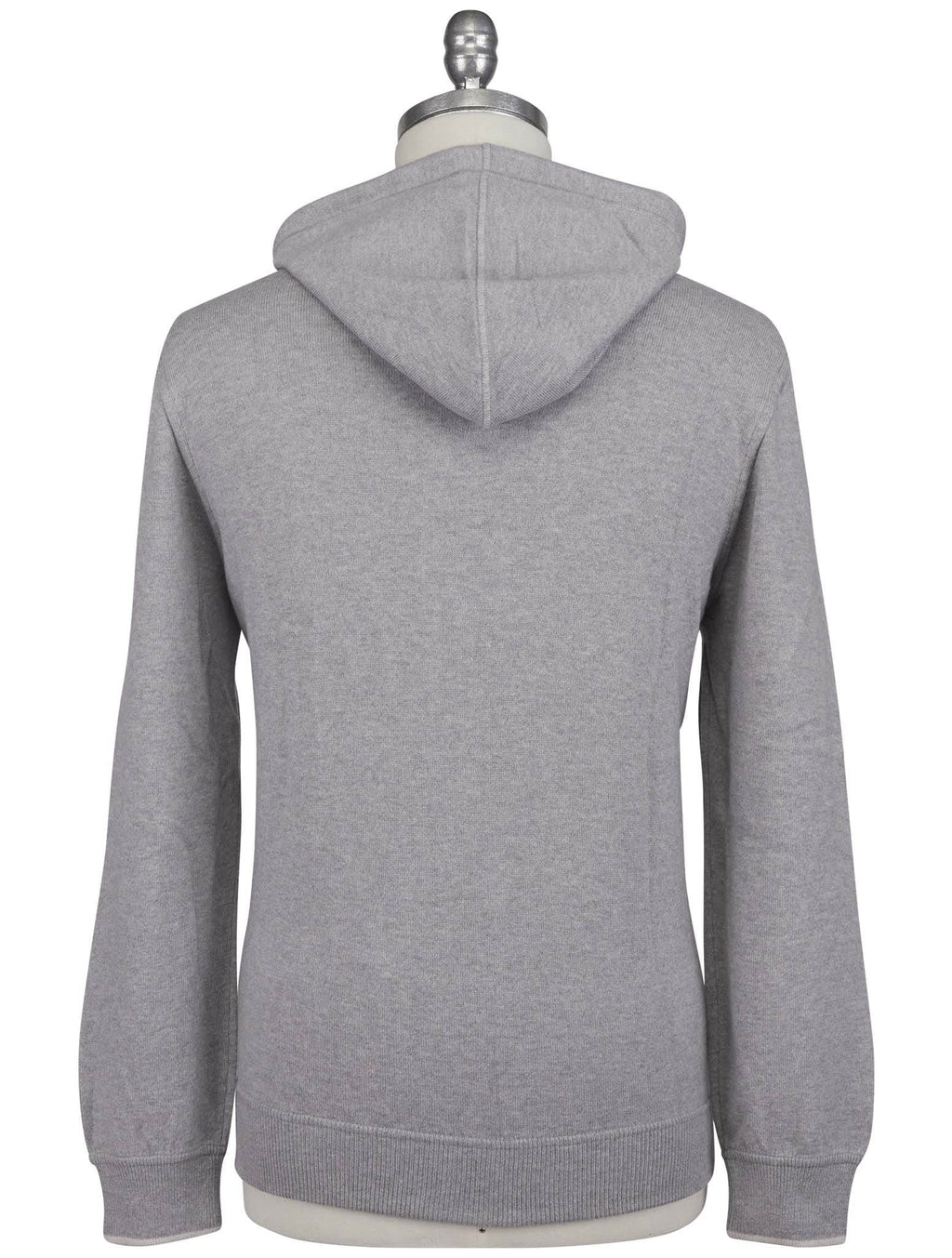 'Gran Sasso Gray Virgin Wool Viscose Cashmere Sweater Full Zip