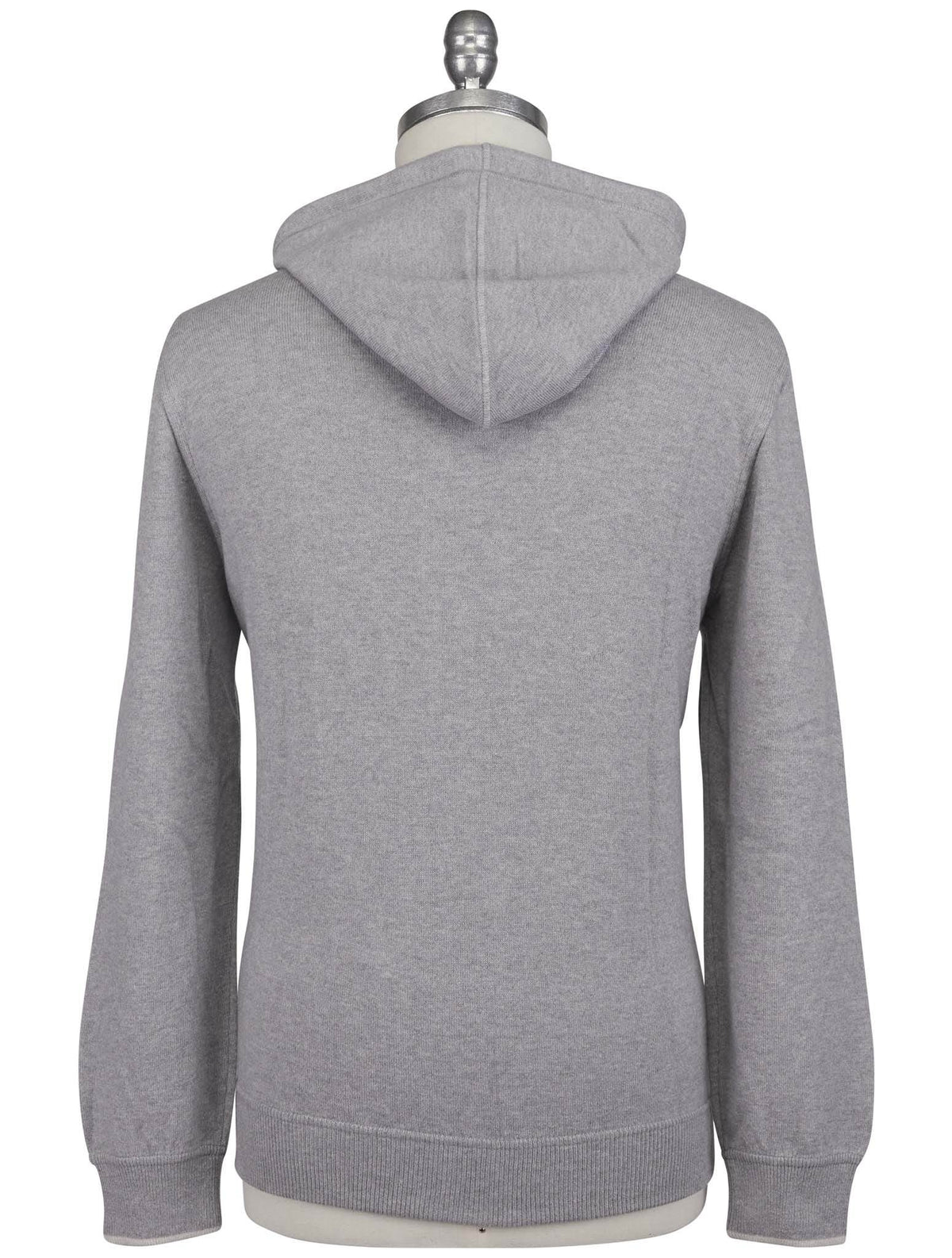 'Gran Sasso Gray Virgin Wool Viscose Cashmere Sweater Full Zip