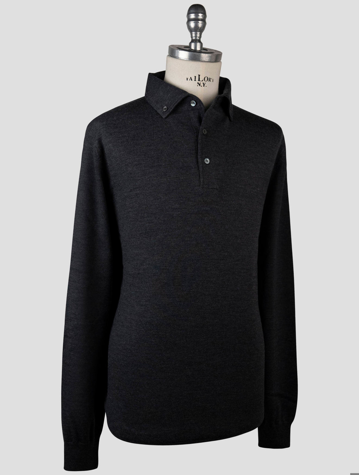 Gran Sasso Gran Sasso Dark Gray Virgin Wool Sweater Polo Dark Gray 001