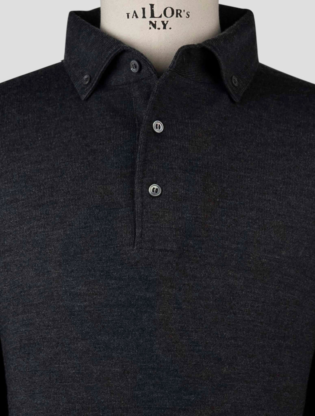 Gran Sasso Dark Gray Virgin Wool Sweater Polo