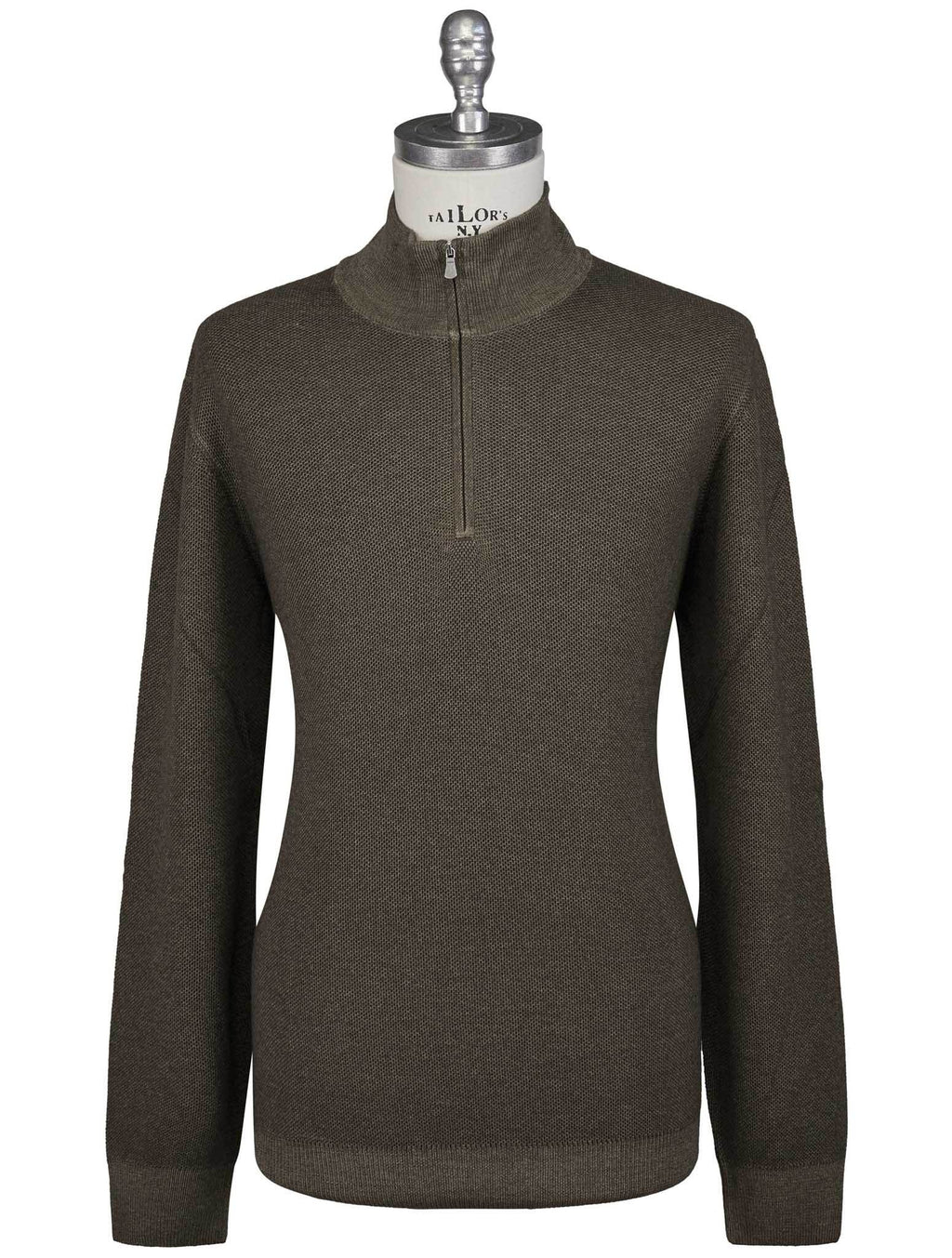 Gran Sasso Green Virgin Wool Sweater Full Zip
