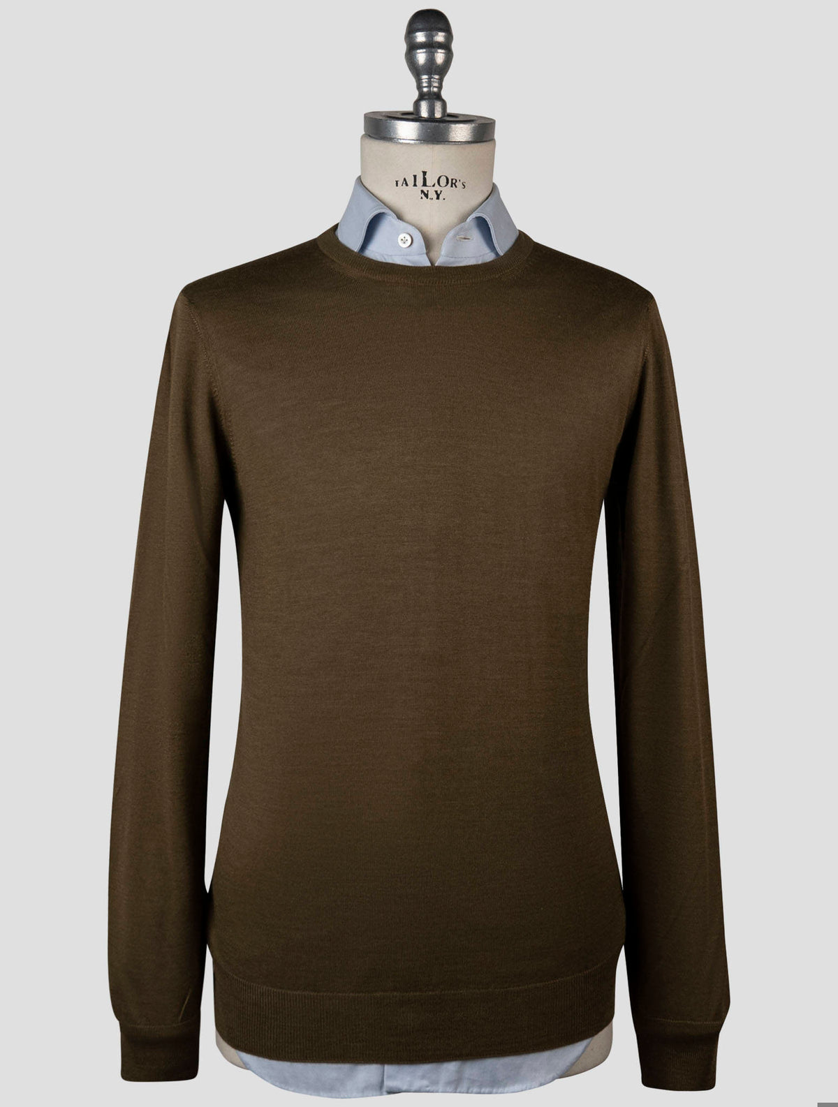 Gran Sasso Green Virgin Wool Silk Sweater Crewneck
