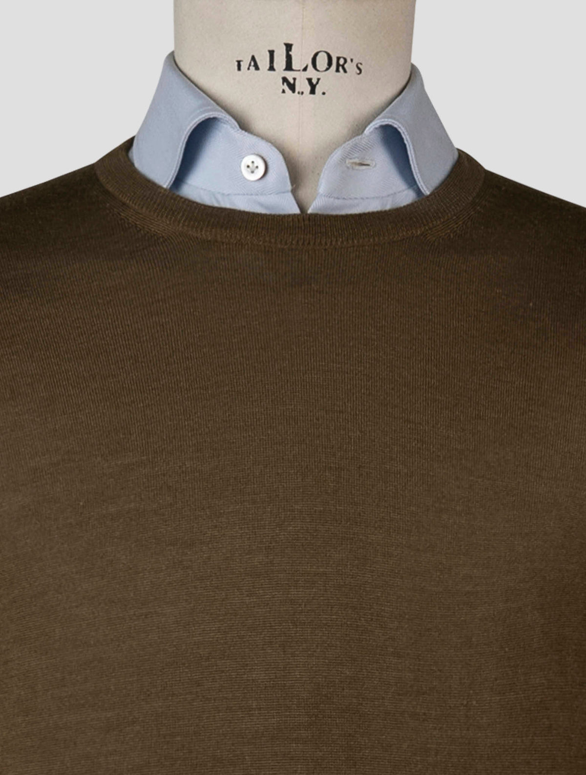 Gran Sasso Green Virgin Wool Silk Sweater Crewneck