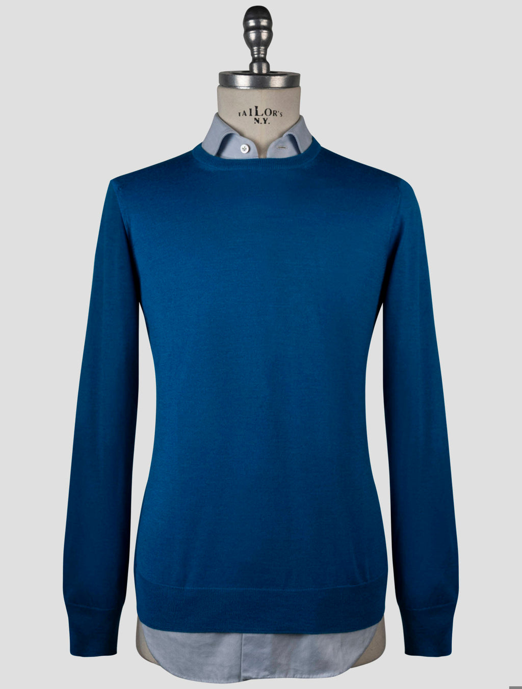 Gran Sasso Light Blue Virgin Wool Sweater Crewneck