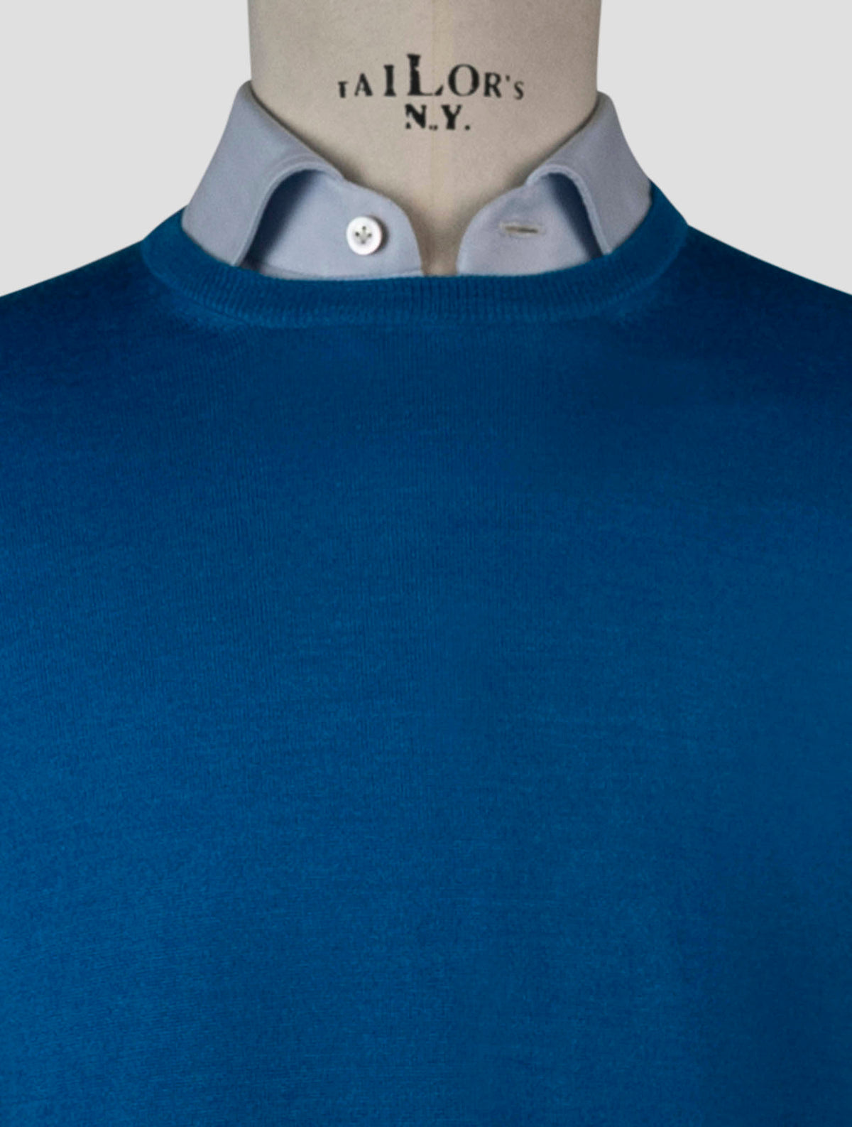 Gran Sasso Light Blue Virgin Wool Sweater Crewneck