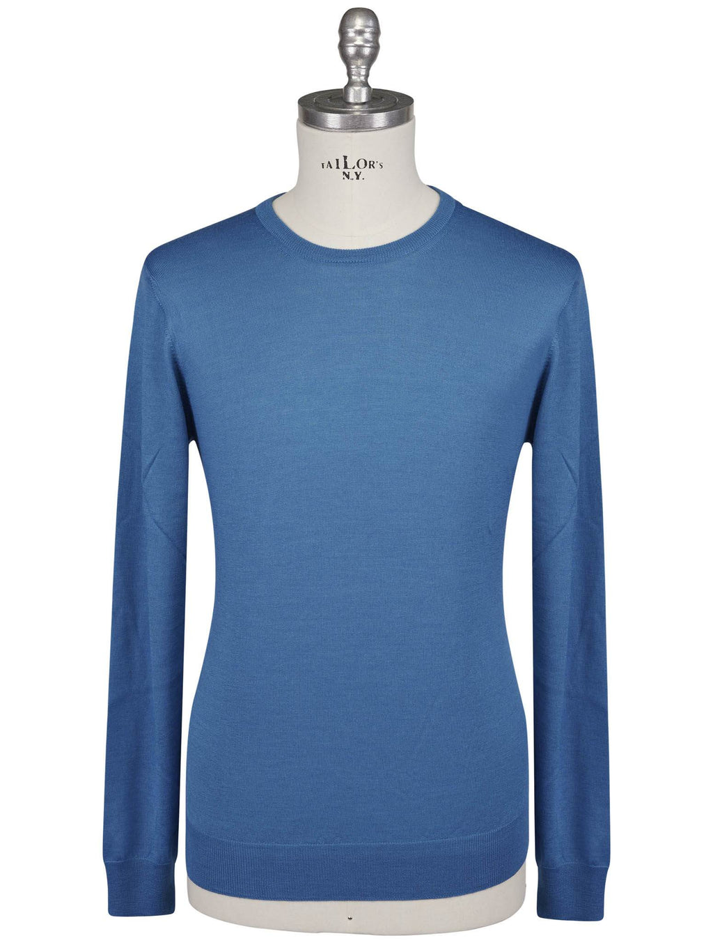 Gran Sasso Blue Virgin Wool Silk Sweater Crewneck