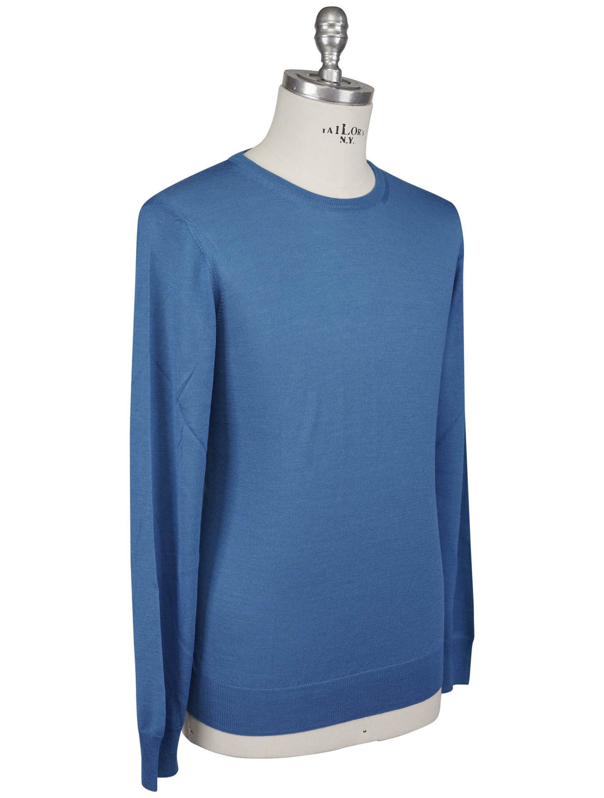 Gran Sasso Gran Sasso Blue Virgin Wool Silk Sweater Crewneck Blue 001