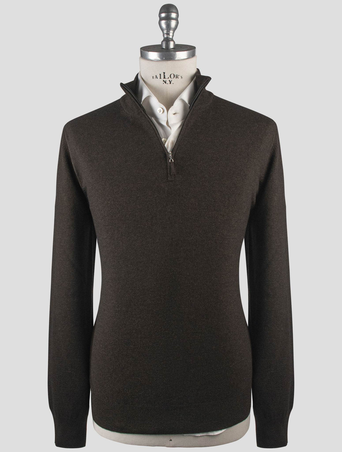 Gran Sasso Gran Sasso Blue Virgin Wool Viscose Cashmere Sweater Half Zip Blue 000