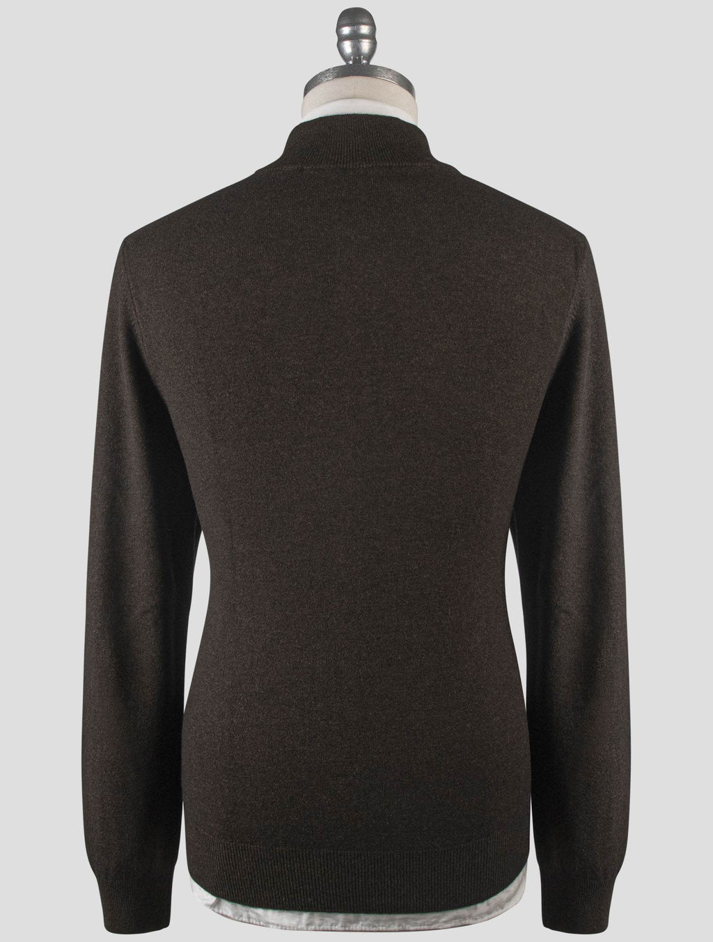 Gran Sasso Blue Virgin Wool Viscose Cashmere Sweater Half Zip