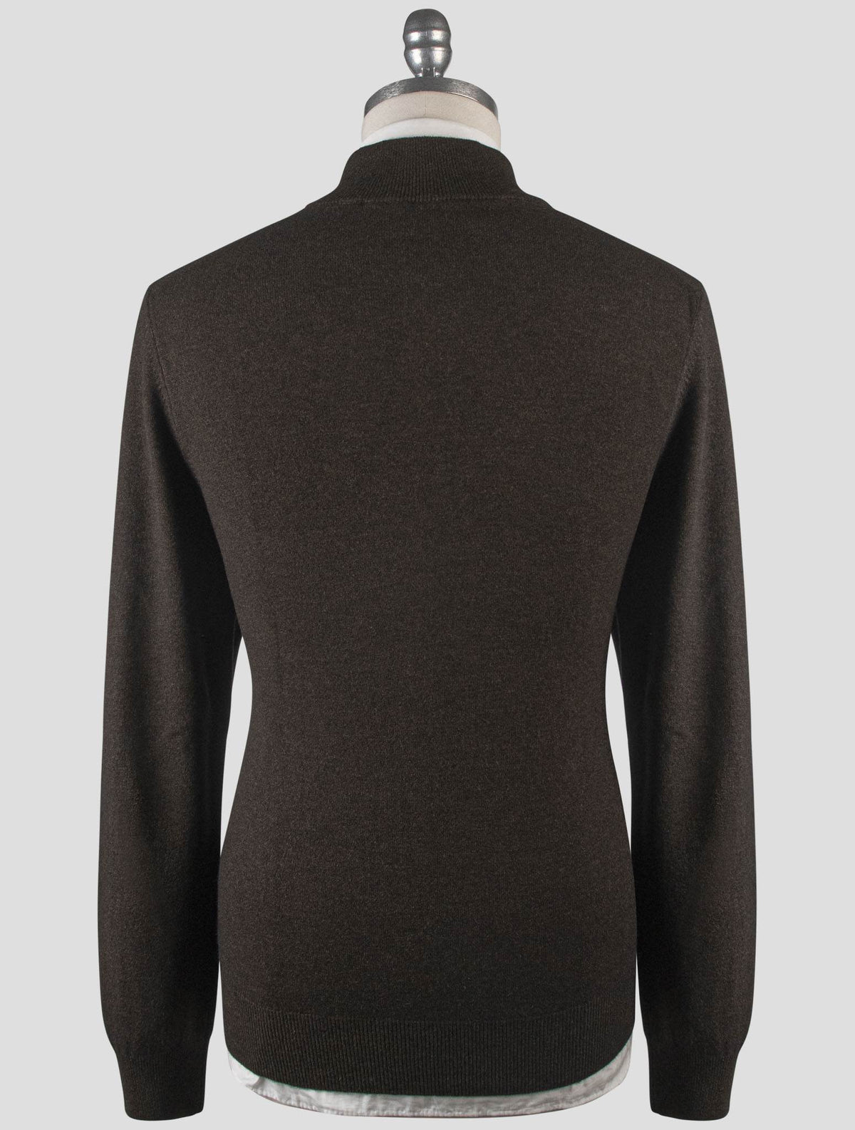 Gran Sasso Blue Virgin Wool Viscose Cashmere Sweater Half Zip
