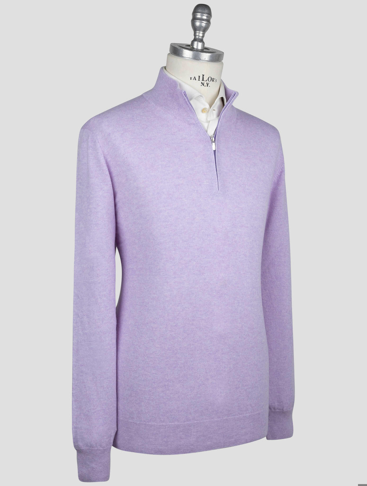 Gran Sasso Gran Sasso Lilac Cashmere Sweater Half Zip Lilac 001