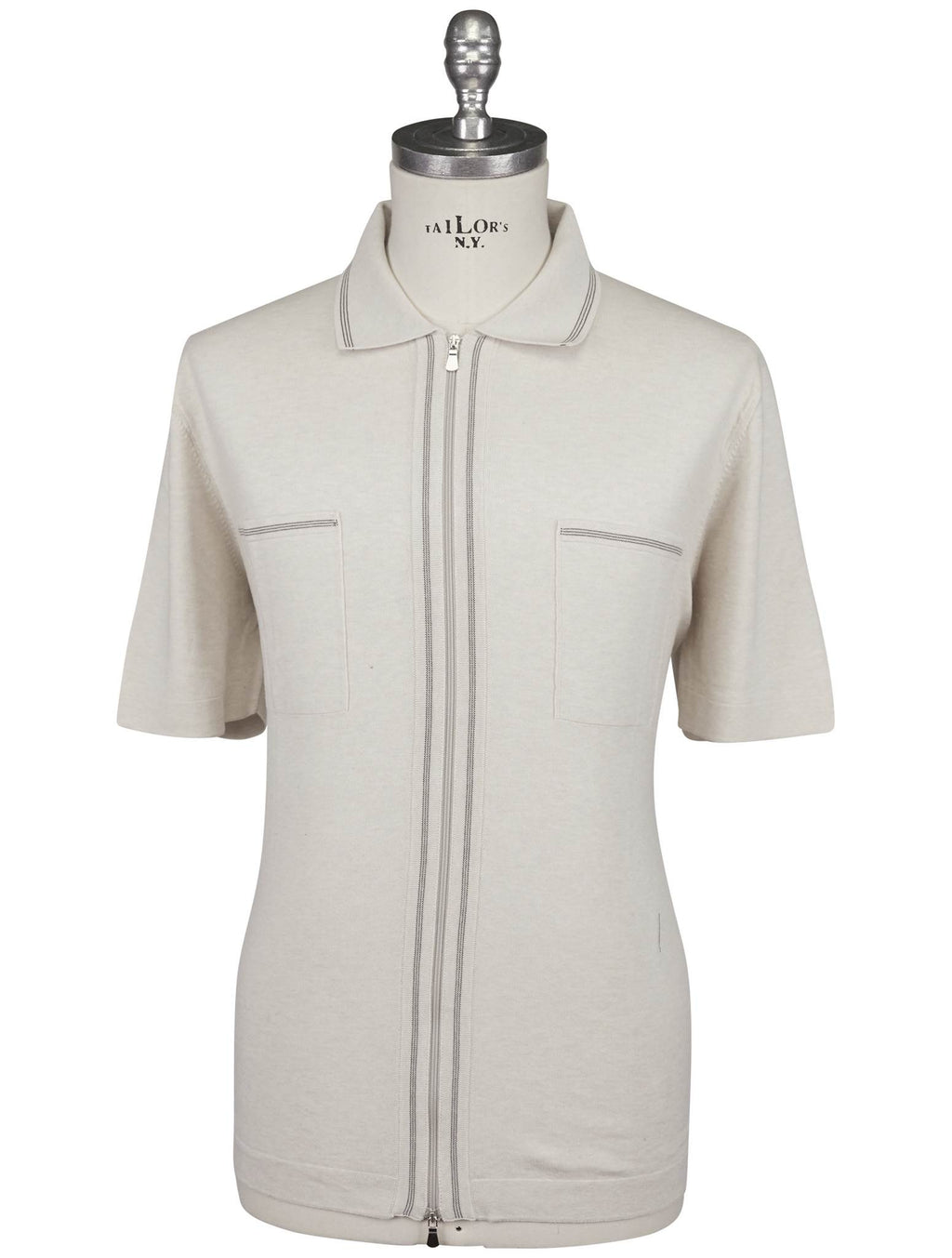 Gran Sasso Gran Sasso White Cotton Polo Full Zip White 000