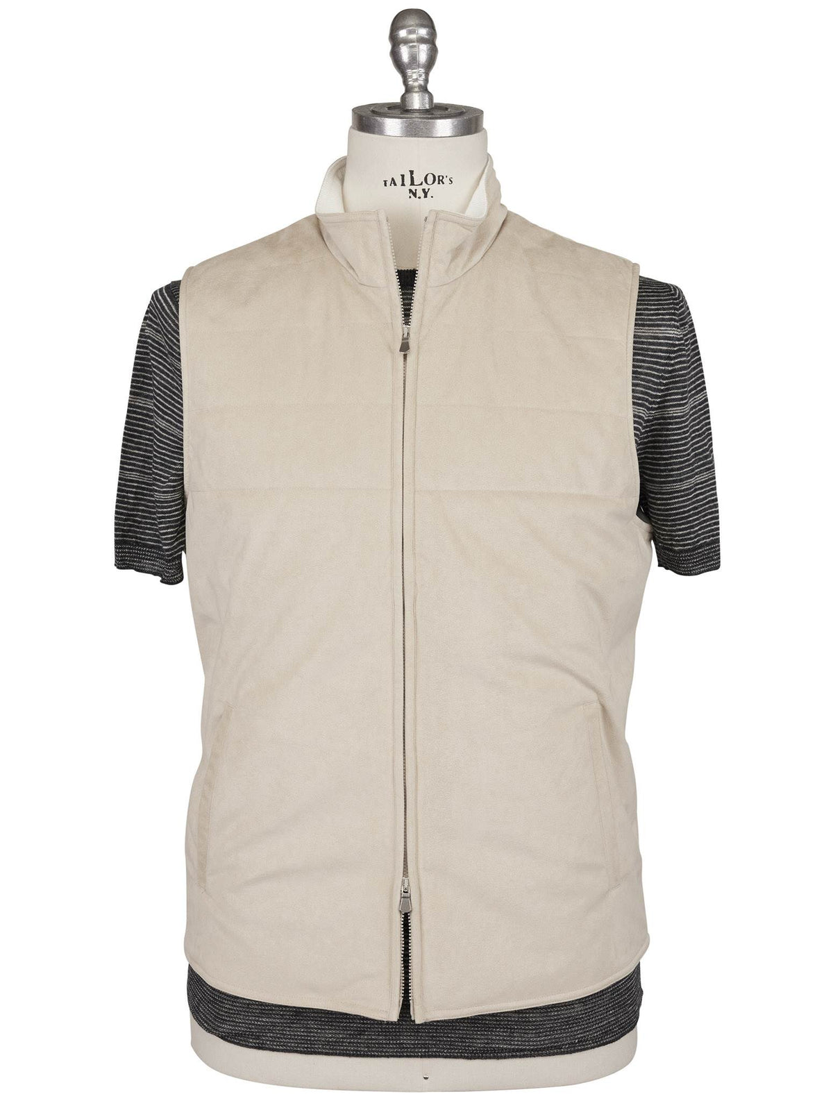 Gran Sasso Beige Linen Hoodie Vest