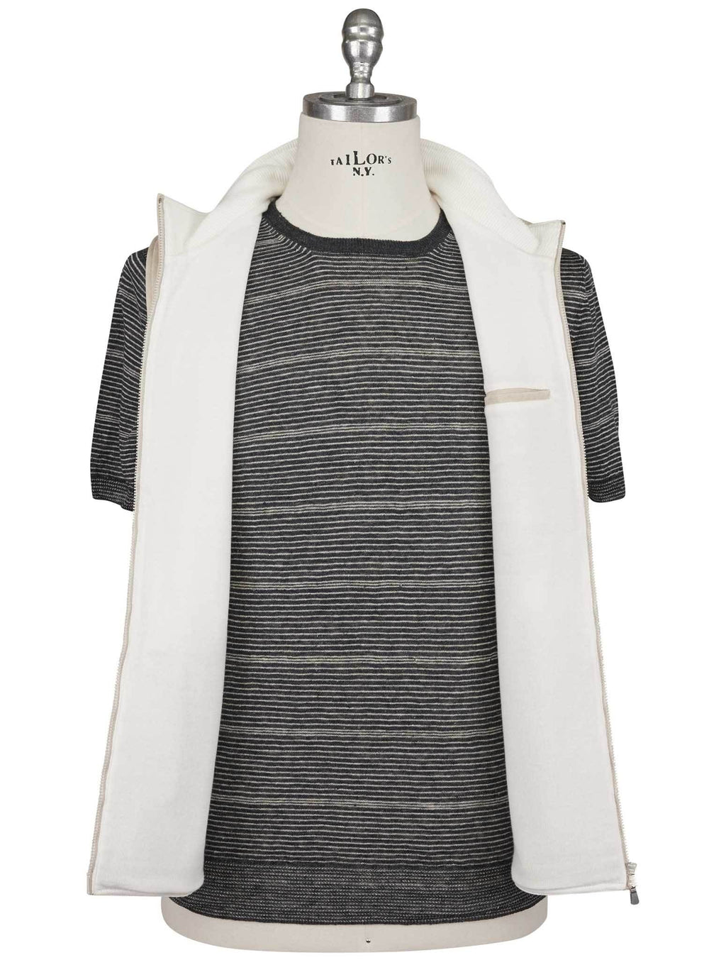 Gran Sasso Beige Linen Hoodie Vest