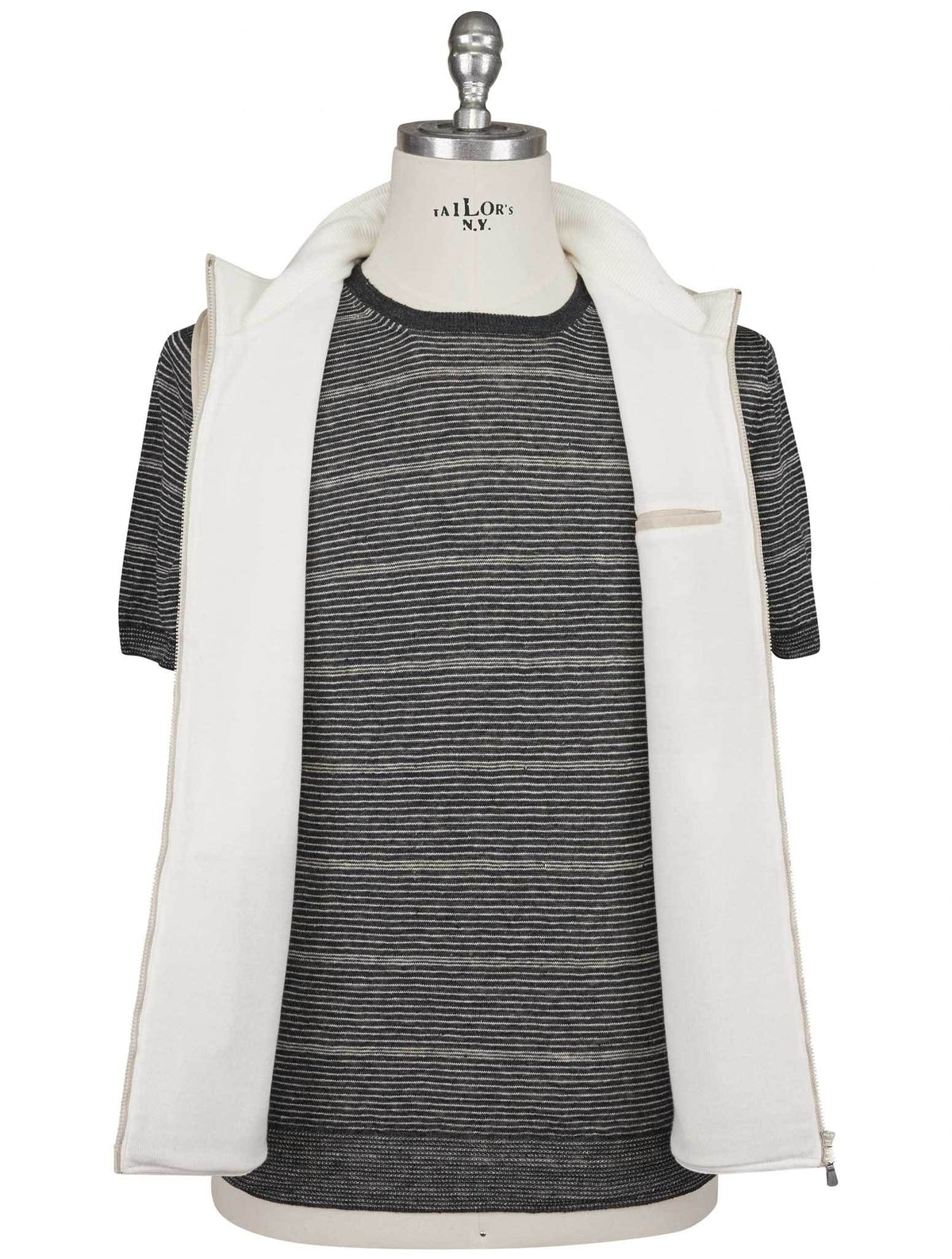 Gran Sasso Beige Linen Hoodie Vest