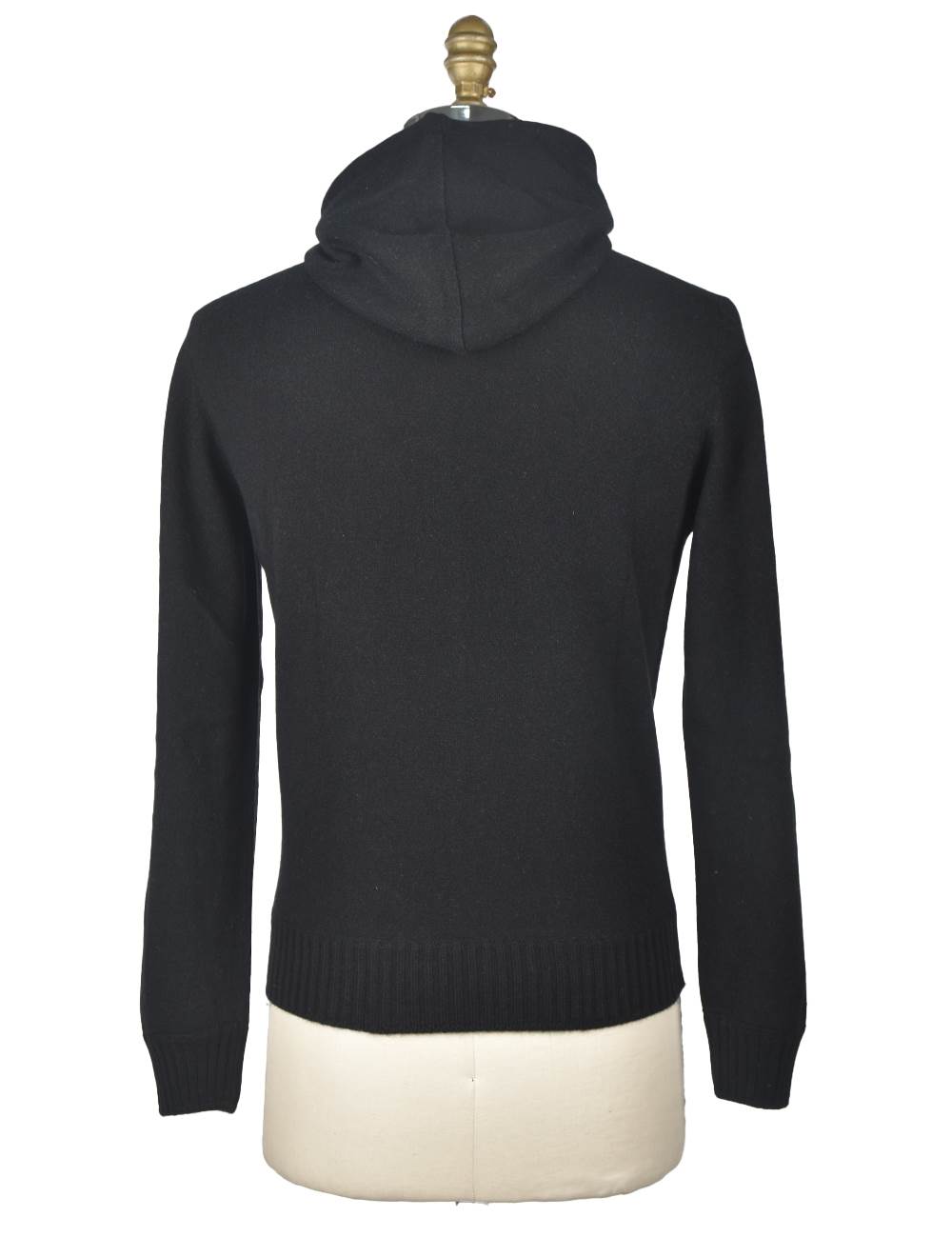 Gran Sasso Black Cashmere Sweater Hoodie