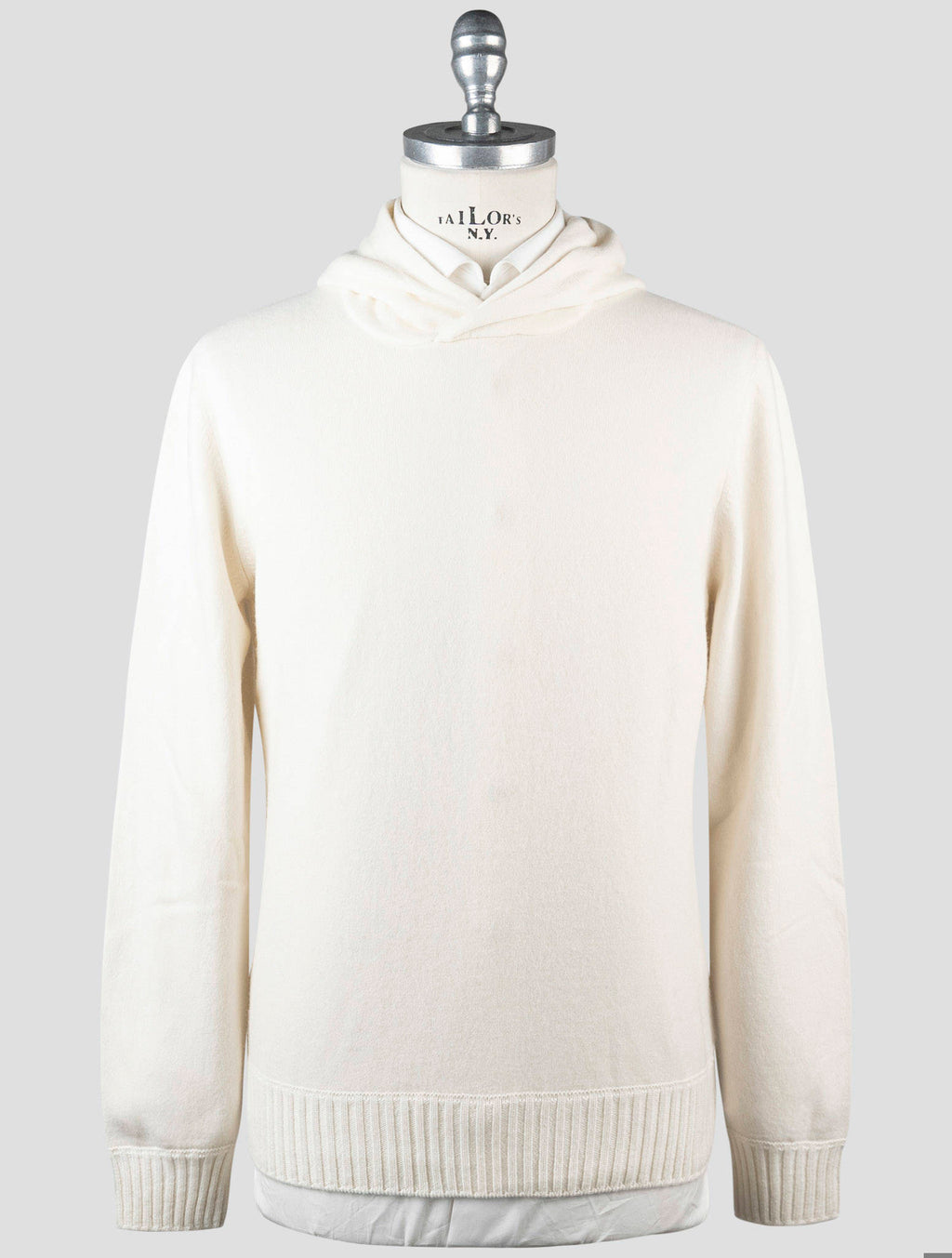 Gran Sasso White Cashmere Sweater Hoodie