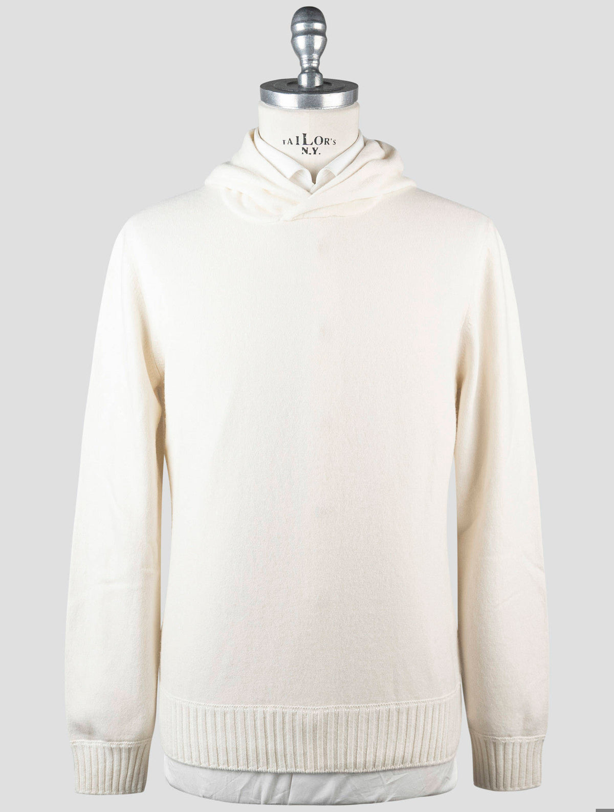 Gran Sasso White Cashmere Sweater Hoodie