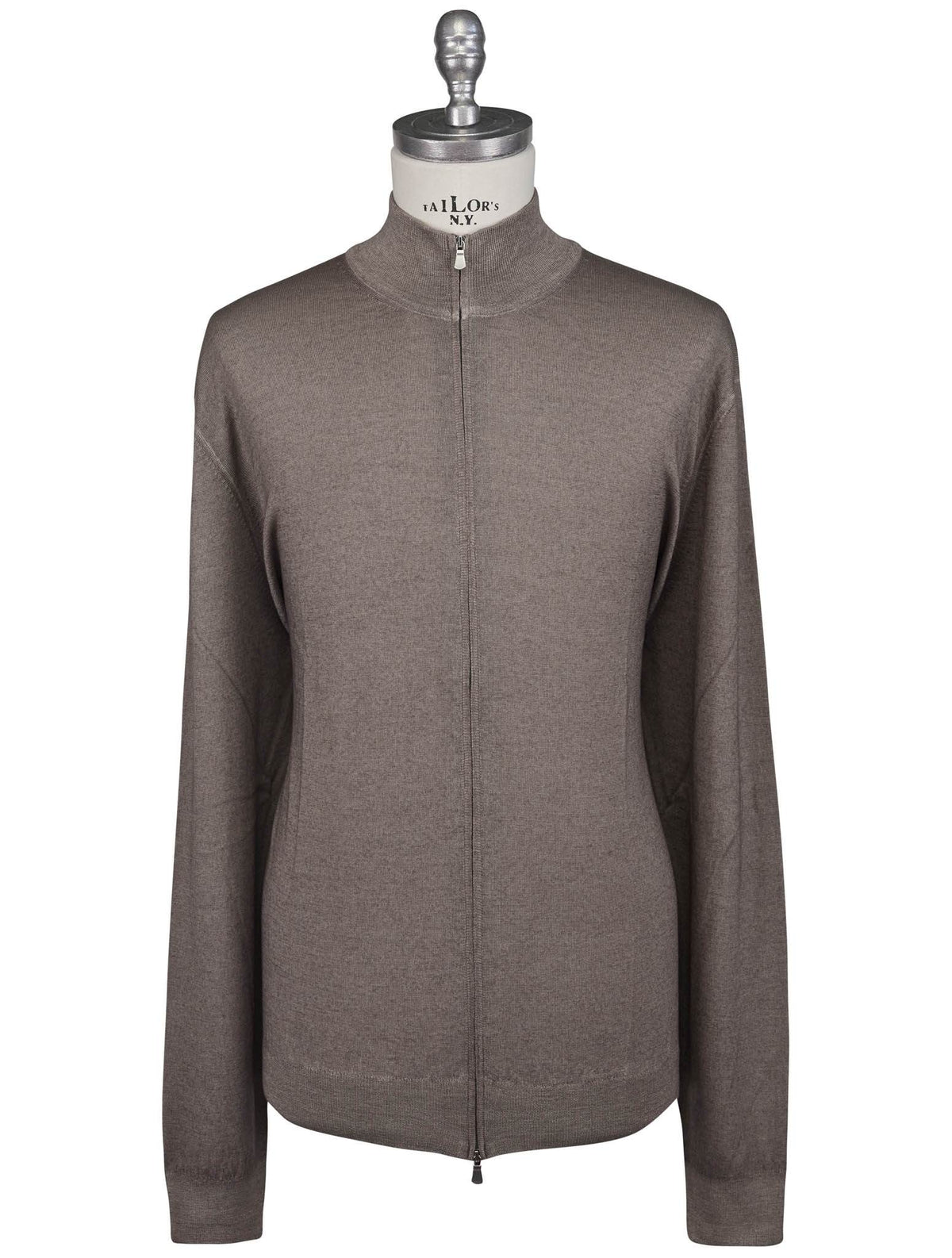Gran Sasso Gran Sasso Brown Virgin Wool Sweater Full Zip Brown 000