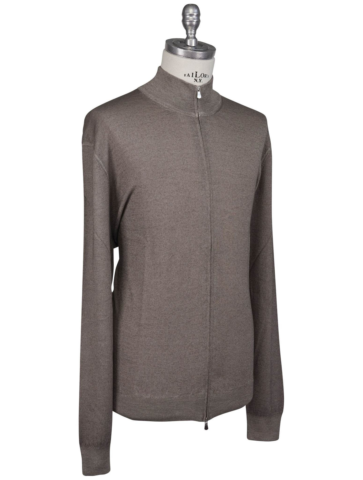 Gran Sasso Gran Sasso Brown Virgin Wool Sweater Full Zip Brown 001