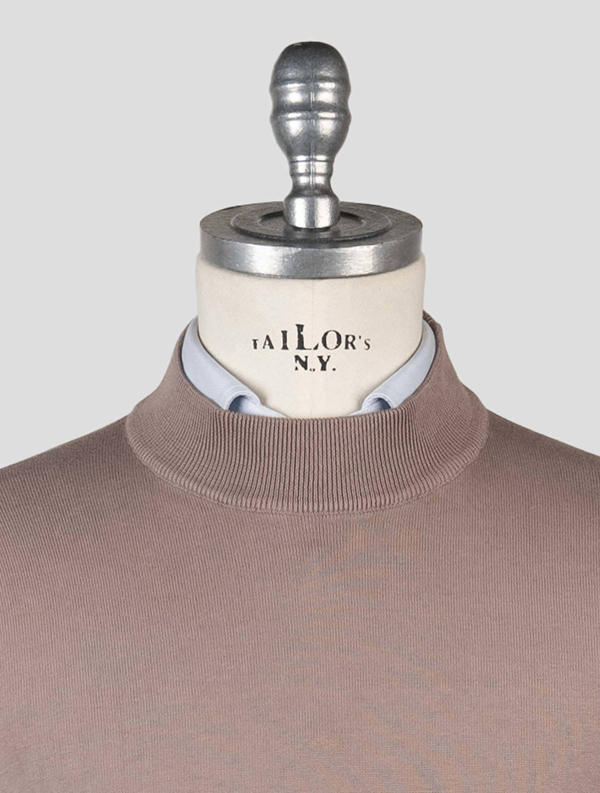Gran Sasso Taupe Virgin Wool Sweater Half Neck
