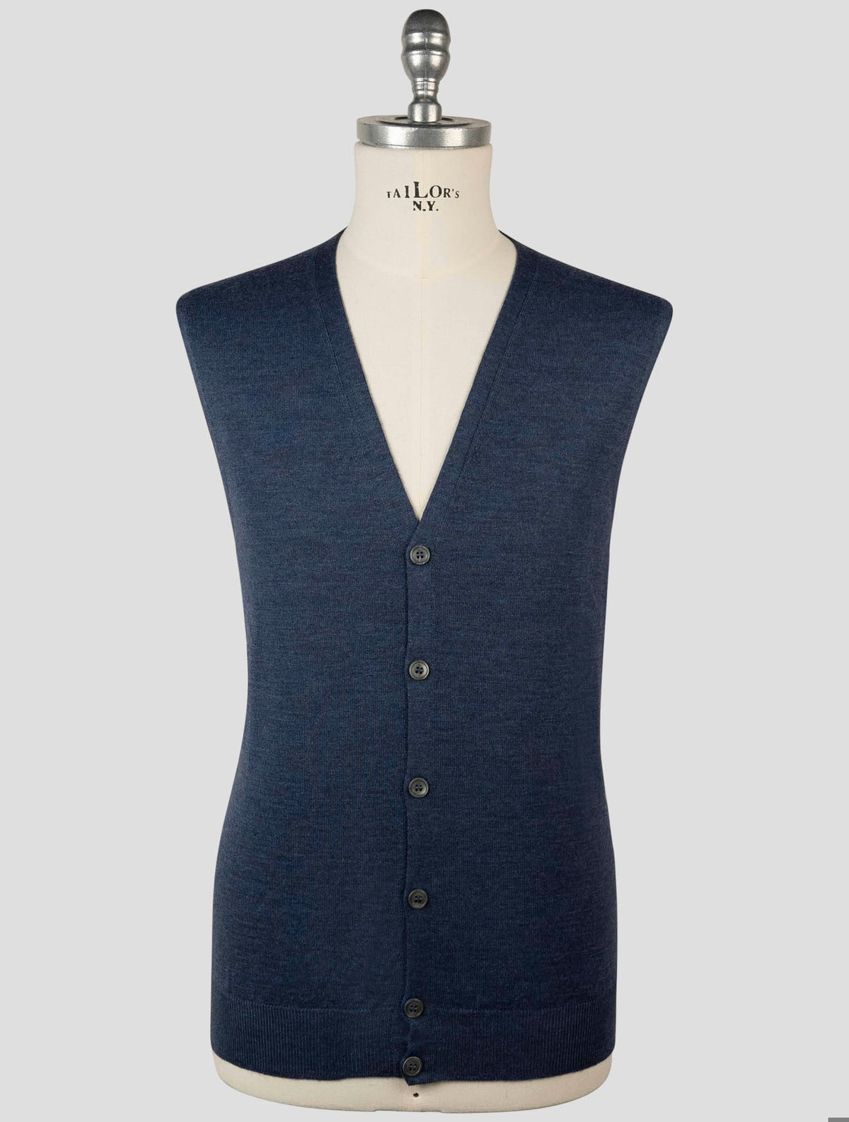 Gran Sasso Blue Virgin Wool Gilet